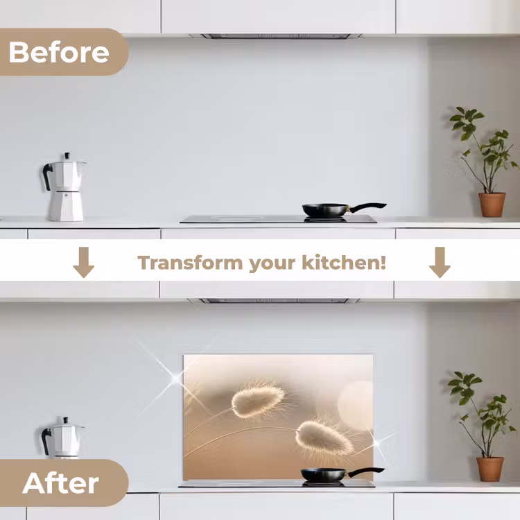 Kitchen splashback for hob - Haze tail grass - Grain hairs - Sunlight — 7