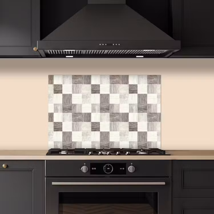 Kitchen splashback for hob - Pattern - Checkerboard - Woodgrain — 5