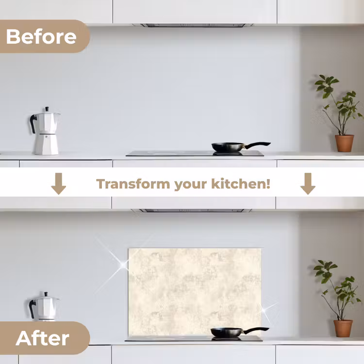Kitchen splashback for hob - Pattern - Organic - Beige — 7
