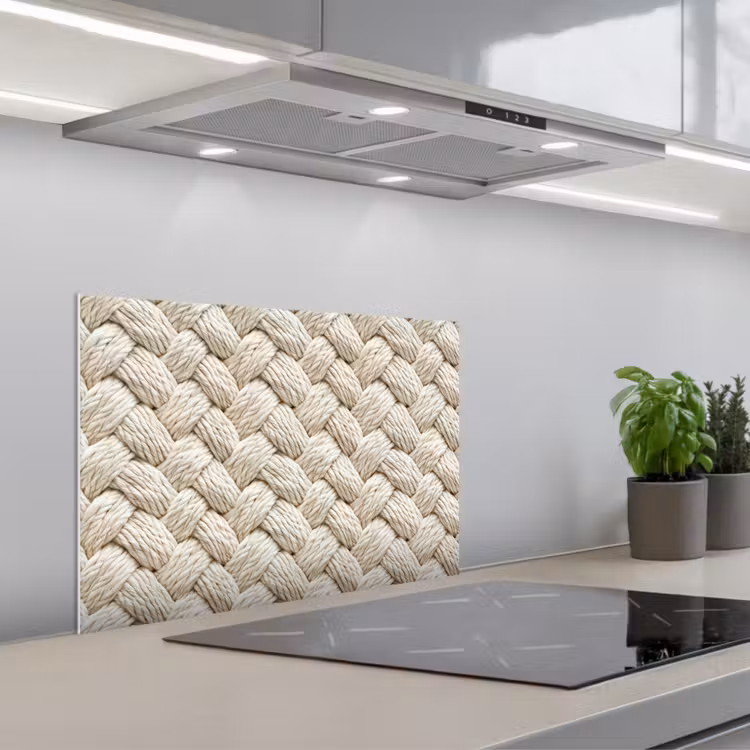 Kitchen splashback for hob - Rope - Knitted - Beige — 1