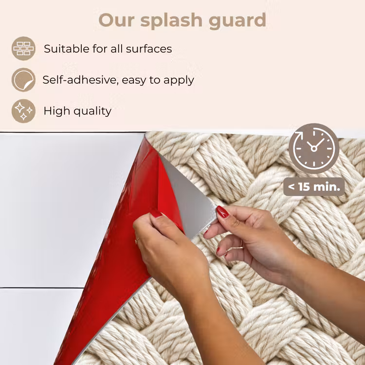 Kitchen splashback for hob - Rope - Knitted - Beige — 4