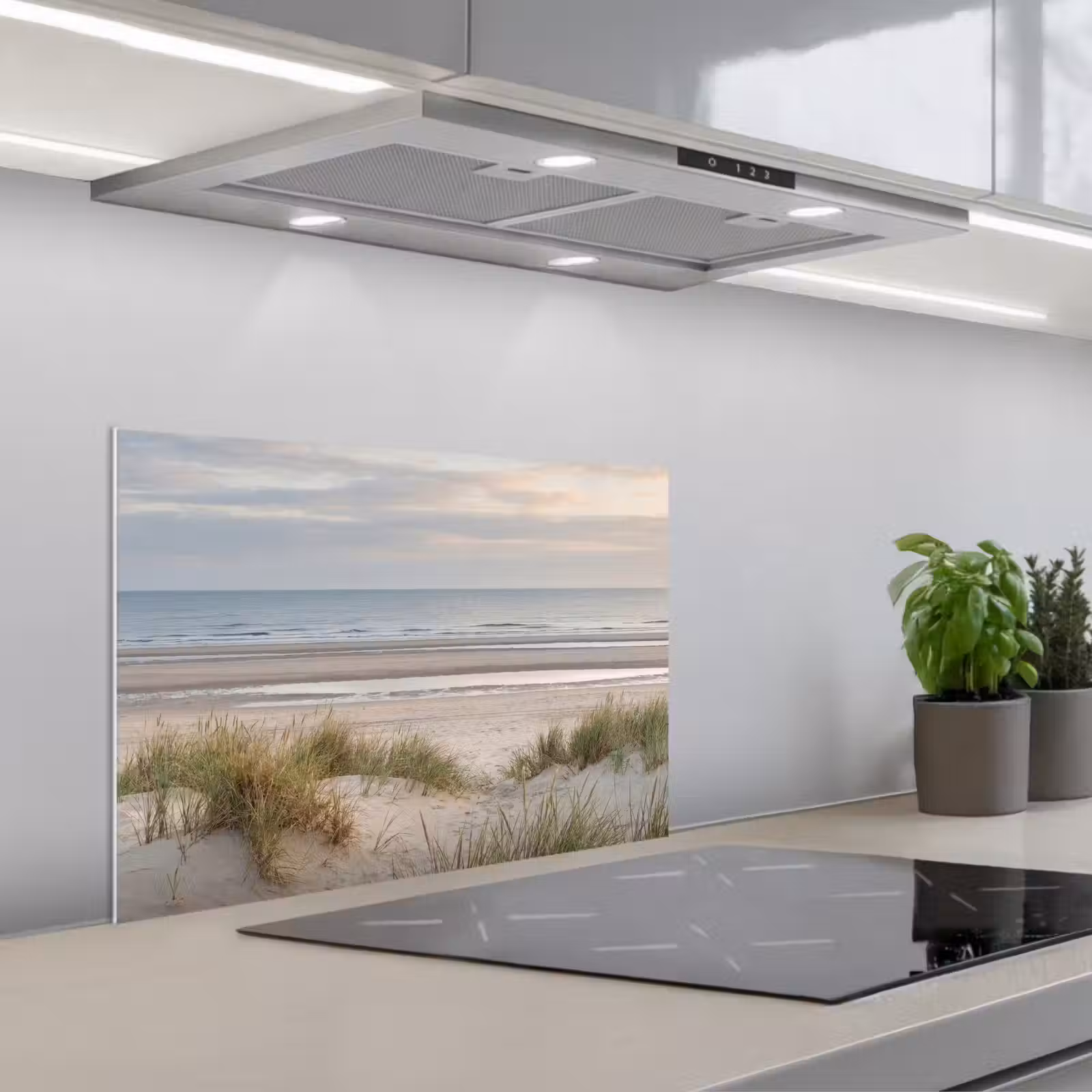 Kitchen splashback for hob - Sandy beach - Cloudy - Dunes — 1