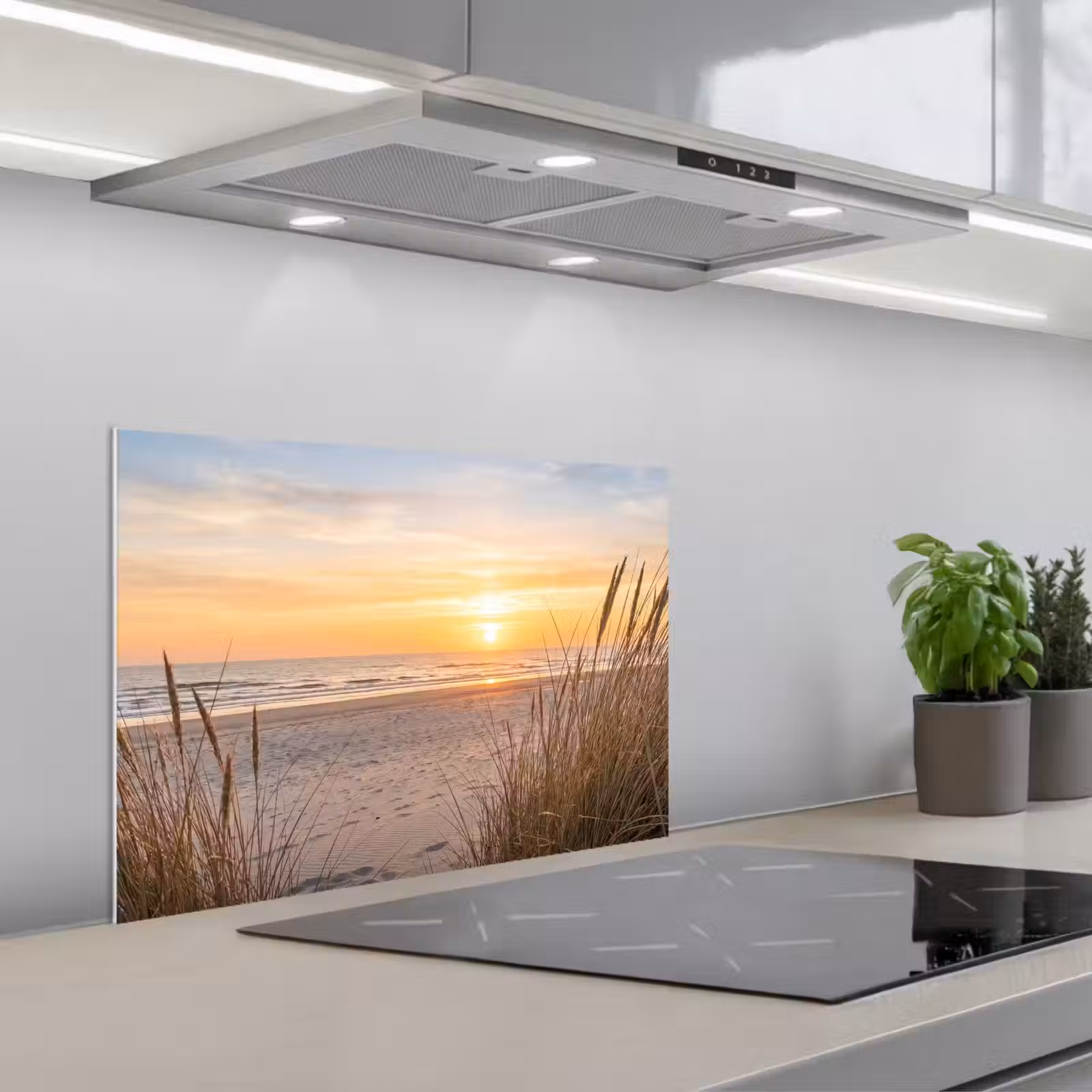 Kitchen splashback for hob - Sunset - Dunes - Sea — 1