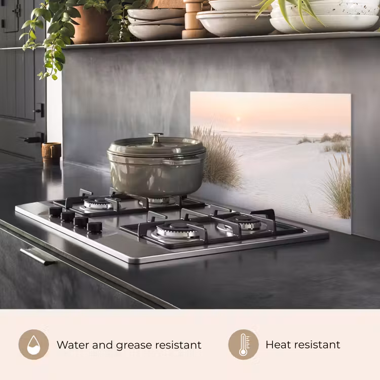 Kitchen splashback for hob - Horizon - Dune landscape - Sand — 2