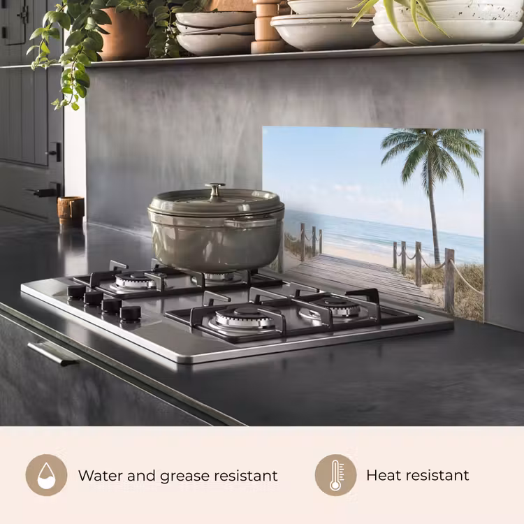 Kitchen splashback for hob - Palm trees - Path - Horizon — 2
