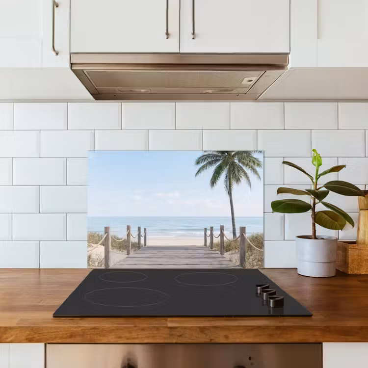 Kitchen splashback for hob - Palm trees - Path - Horizon — 3
