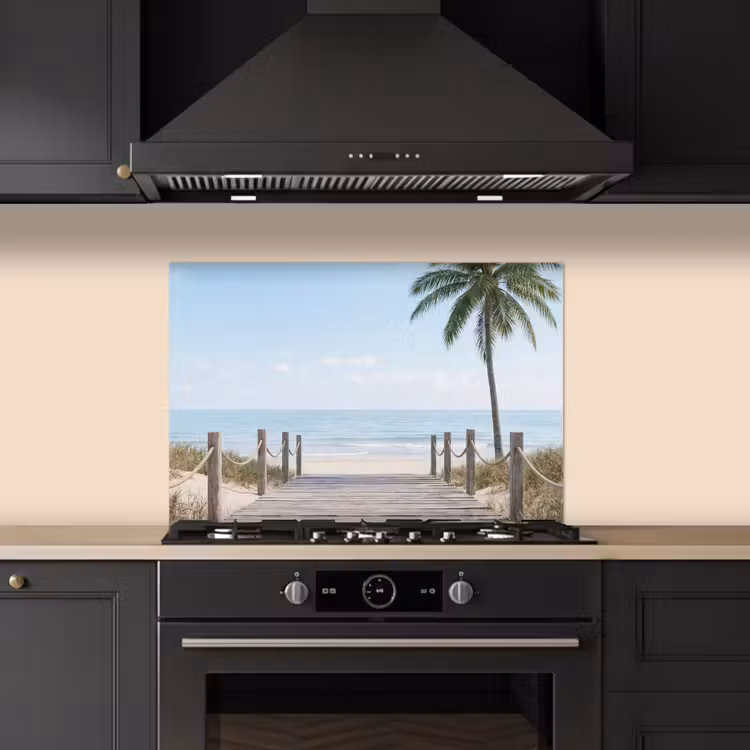 Kitchen splashback for hob - Palm trees - Path - Horizon — 5