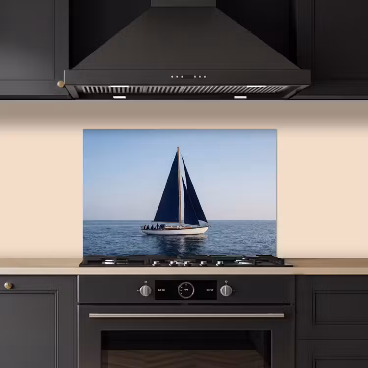 Kitchen splashback for hob - Sailboat - Sea - Blue — 5