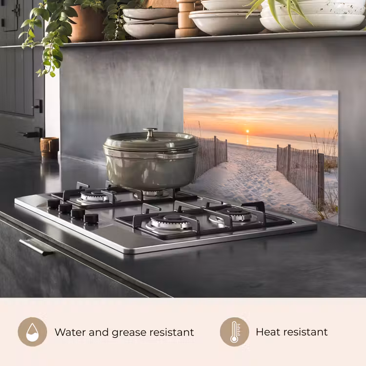 Kitchen splashback for hob - Sunset - Beach - Sand — 2