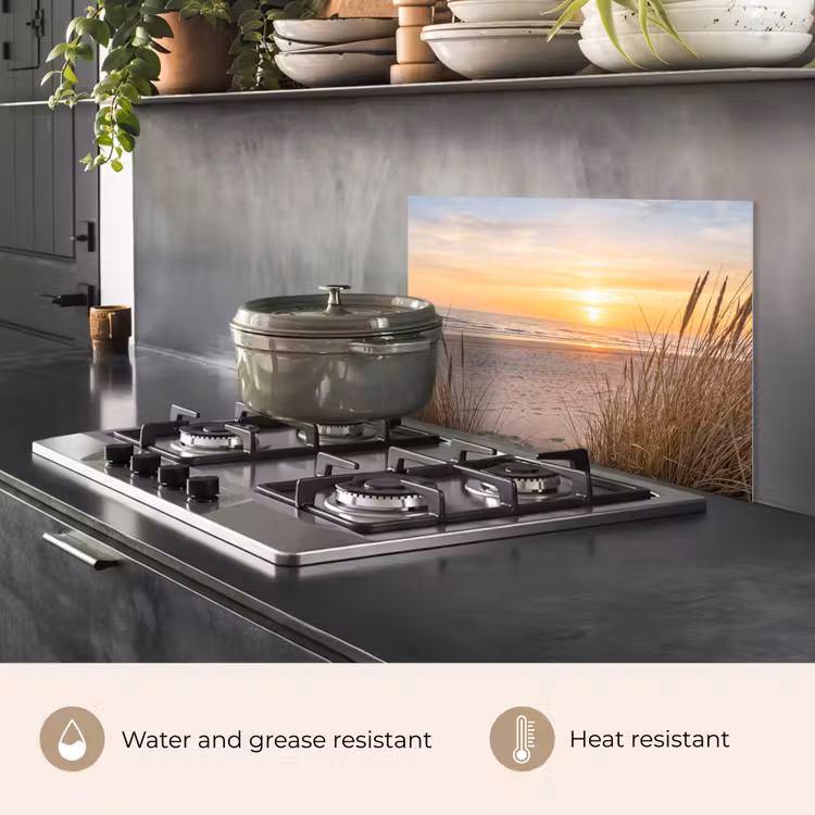 Kitchen splashback for hob - Sunset - Dunes - Sea — 2