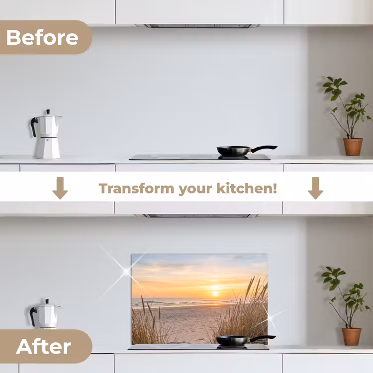 Kitchen splashback for hob - Sunset - Dunes - Sea — 7