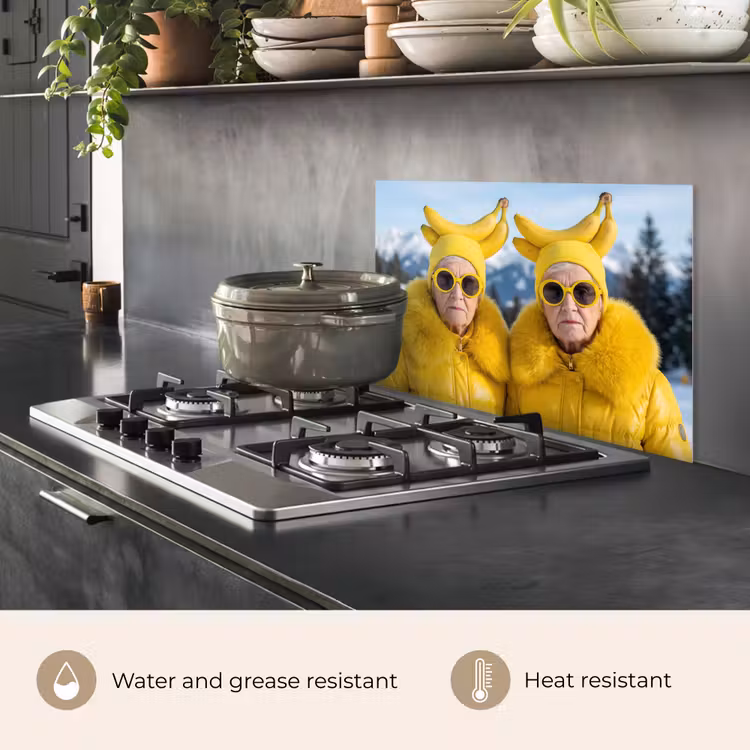 Kitchen splashback for hob - Women - Bananas - Yellow — 2