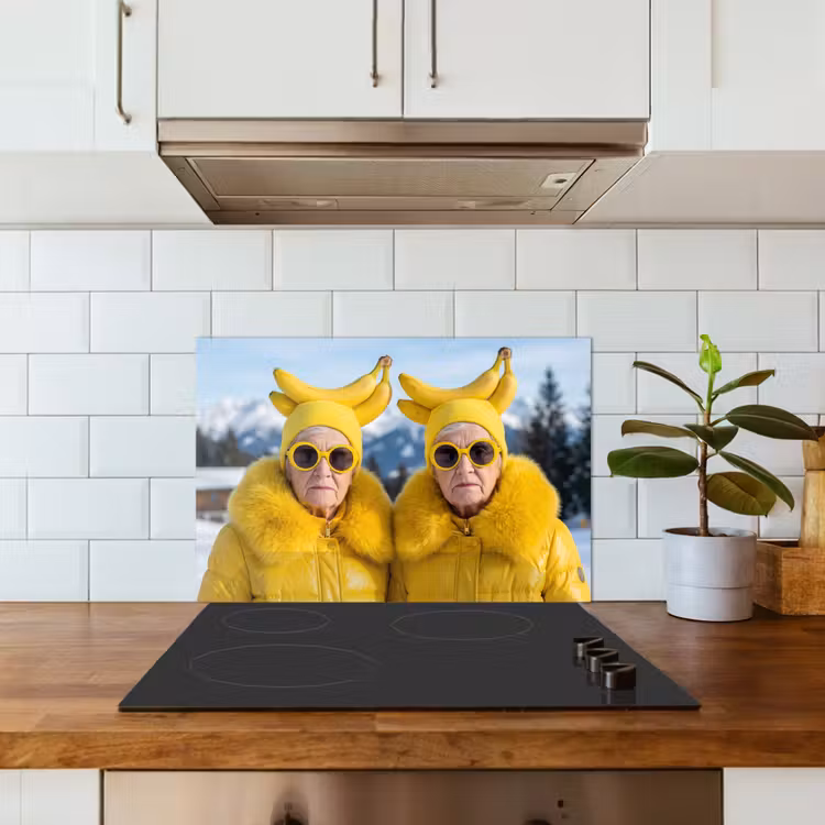 Kitchen splashback for hob - Women - Bananas - Yellow — 3