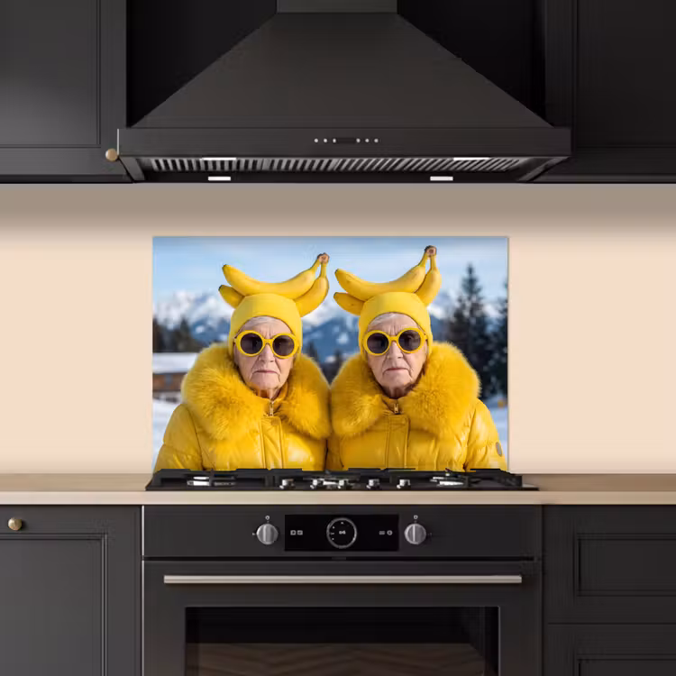 Kitchen splashback for hob - Women - Bananas - Yellow — 5