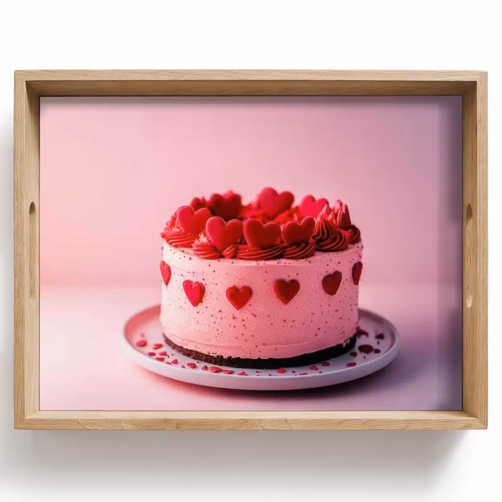 Tray - Cake - Heart - Pink — 1