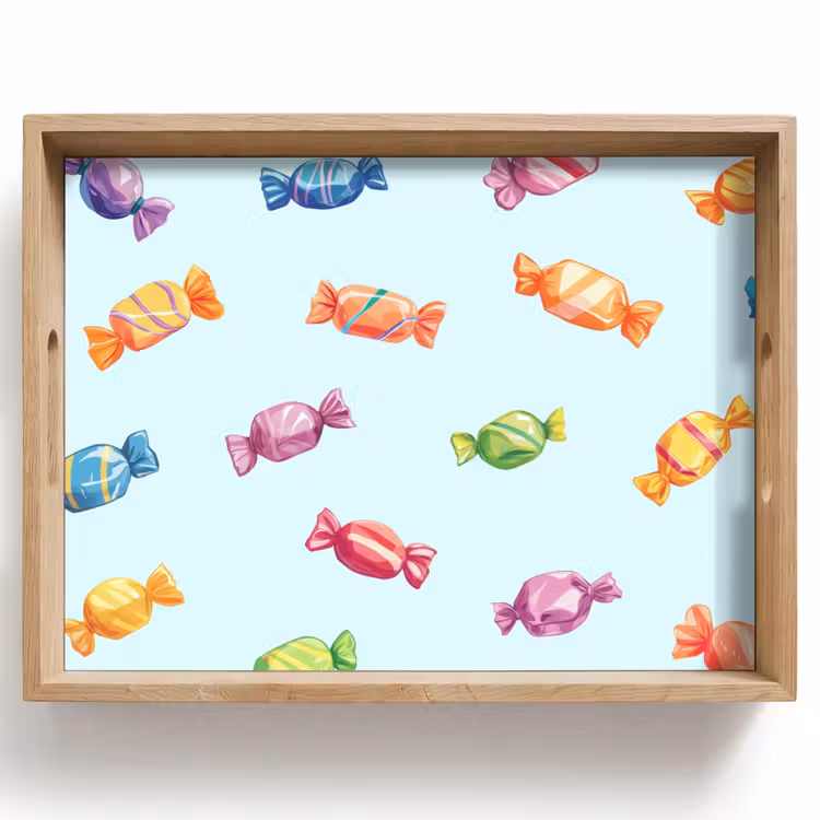 Tray - Blue - Pattern - Candy — 1