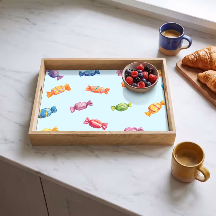 Tray - Blue - Pattern - Candy — 3