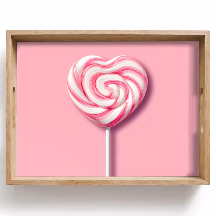 Tray - Candy - Lollipop - Heart - Pink — 1