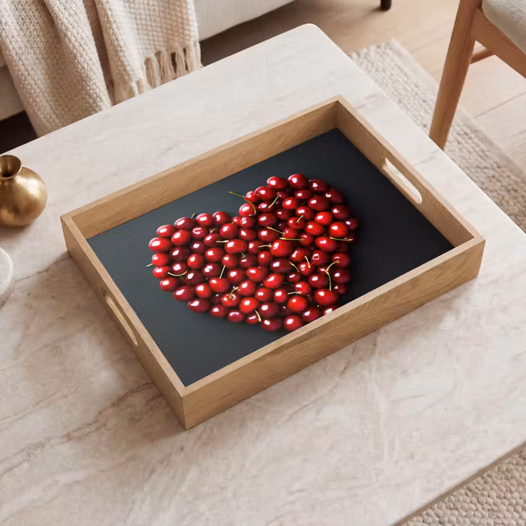 Tray - Cherry - Heart - Red - Black — 2