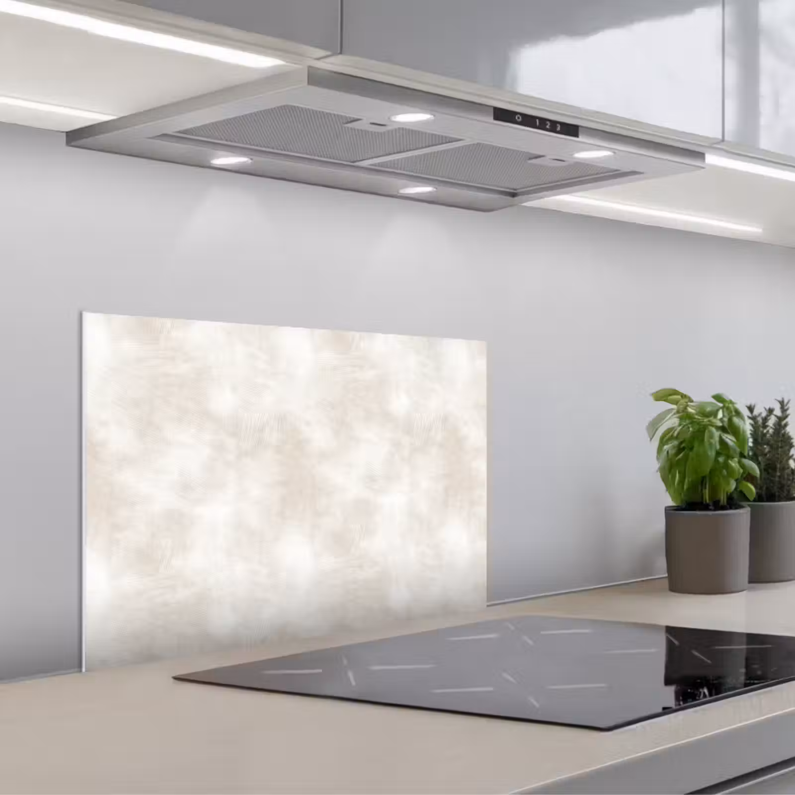 Kitchen splashback for hob - Subtle - Texture - Beige — 1