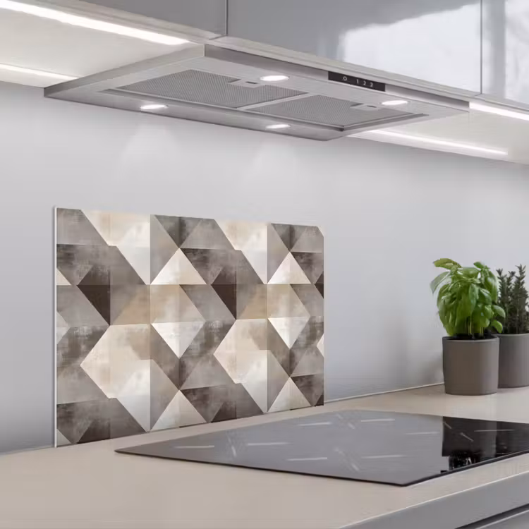 Kitchen splashback for hob - Geometric - Motif - Earth tones — 1