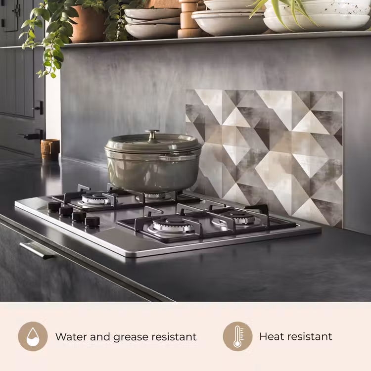 Kitchen splashback for hob - Geometric - Motif - Earth tones — 2