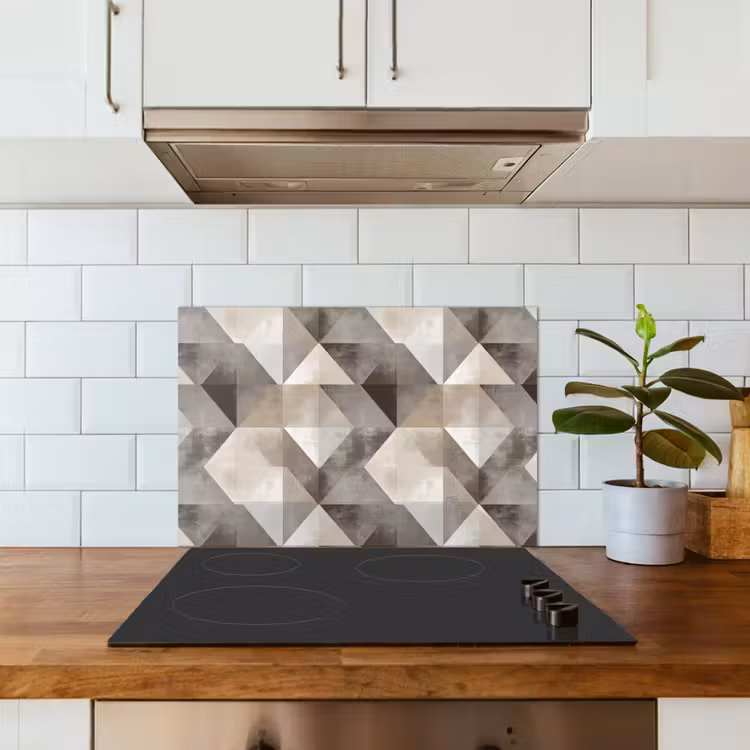 Kitchen splashback for hob - Geometric - Motif - Earth tones — 3