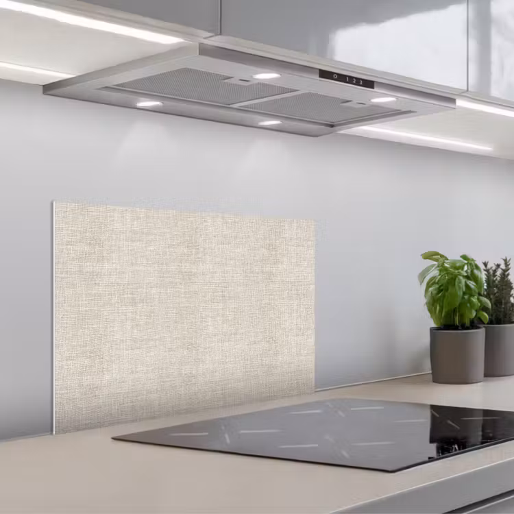 Kitchen splashback for hob - Linen - Texture - Beige — 1