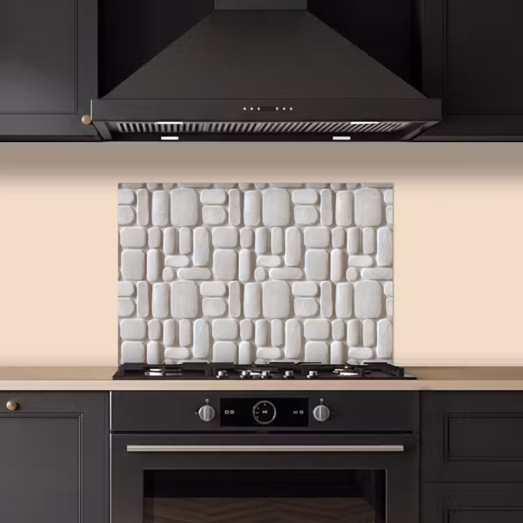 Kitchen splashback for hob - Relief - Texture - White — 5