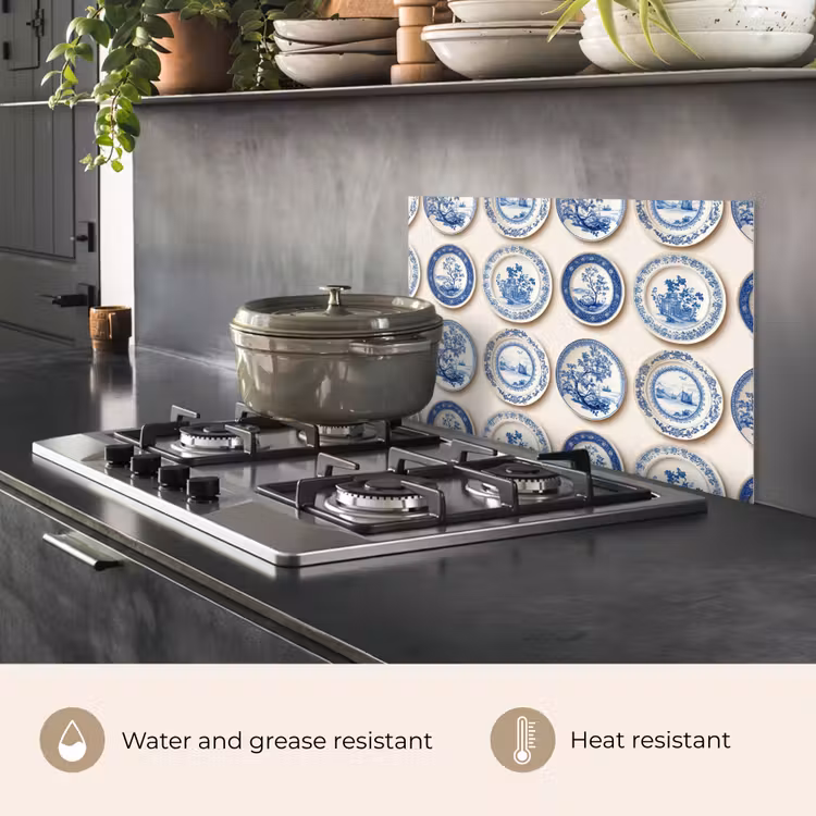 Kitchen splashback for hob - Signs - Trees - Plants - Blue — 2
