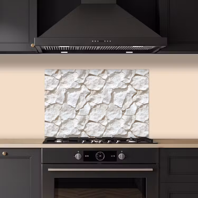 Kitchen splashback for hob - Structure - Rock - White — 5