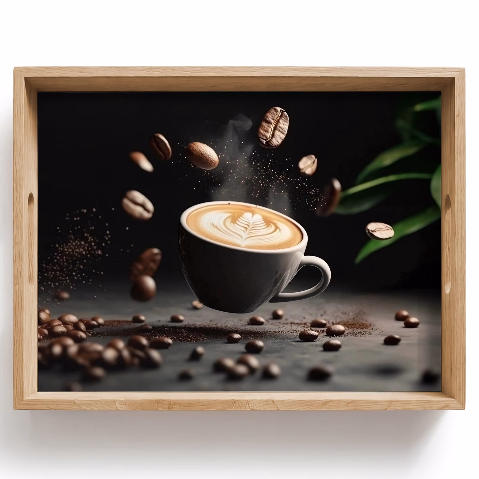 Tray - Cappuccino - Cup - Beans - Brown — 1