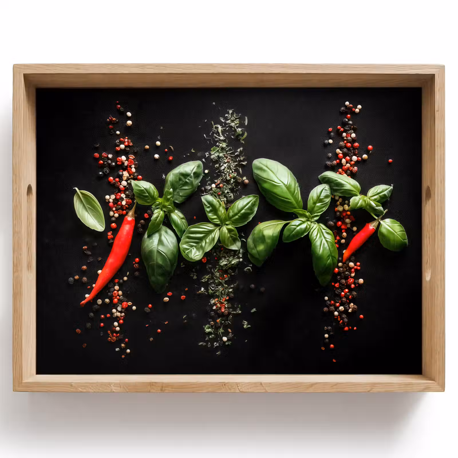 Tray - Chilies - Basil - Leaves - Red — 1