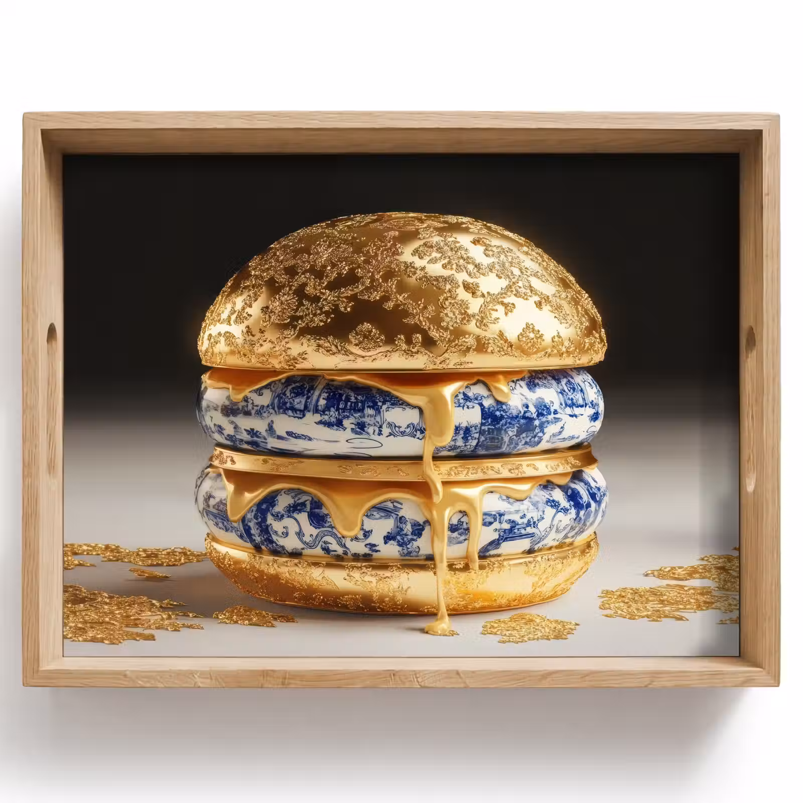Tray - Delft blue - Gold - Citizen — 1