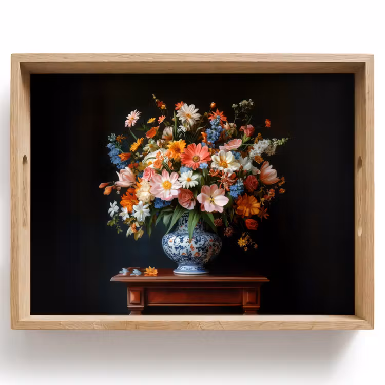 Tray - Bouquet - Pink - Flowers - Vase — 1