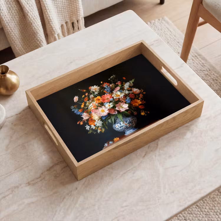 Tray - Bouquet - Pink - Flowers - Vase — 2