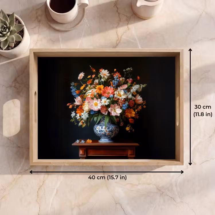 Tray - Bouquet - Pink - Flowers - Vase — 7