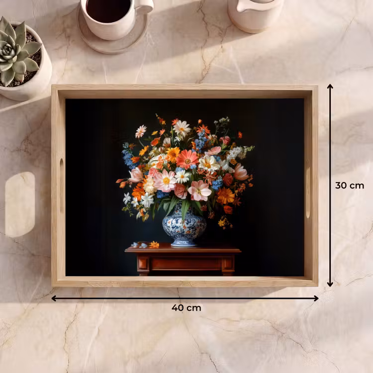 Tray - Bouquet - Pink - Flowers - Vase — 8