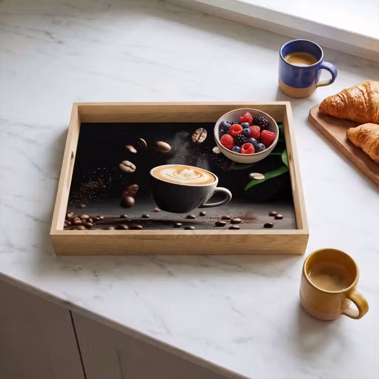 Tray - Cappuccino - Cup - Beans - Brown — 3