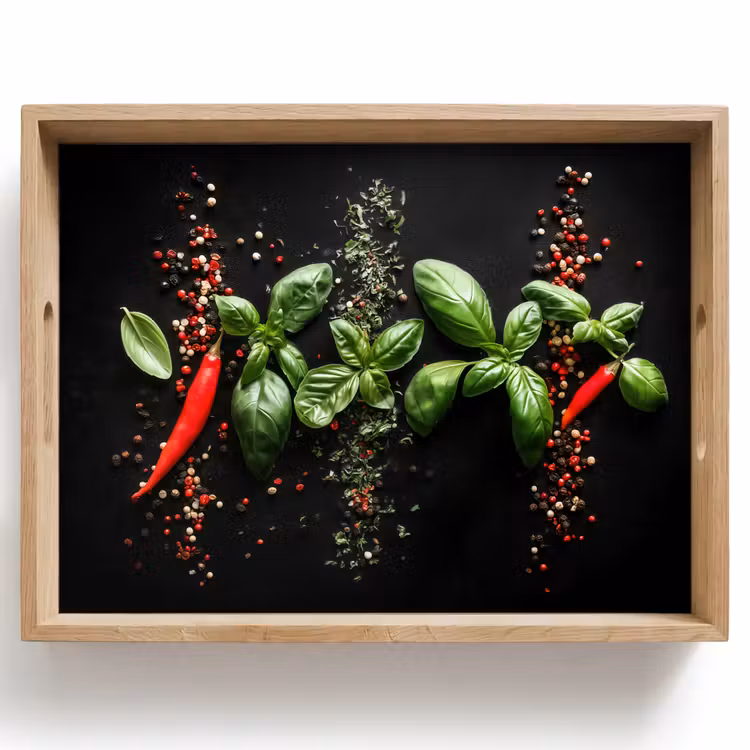 Tray - Chilies - Basil - Leaves - Red — 1