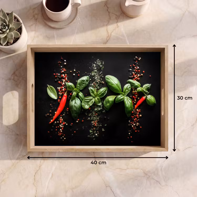 Tray - Chilies - Basil - Leaves - Red — 8