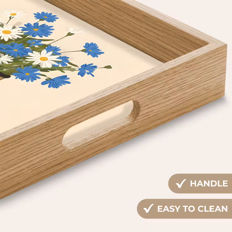Tray - Coffee - Tin - Minimalist - Flowers — 9