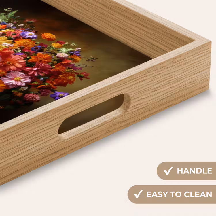 Tray - Colors - Bouquet - Vase - Wood — 9