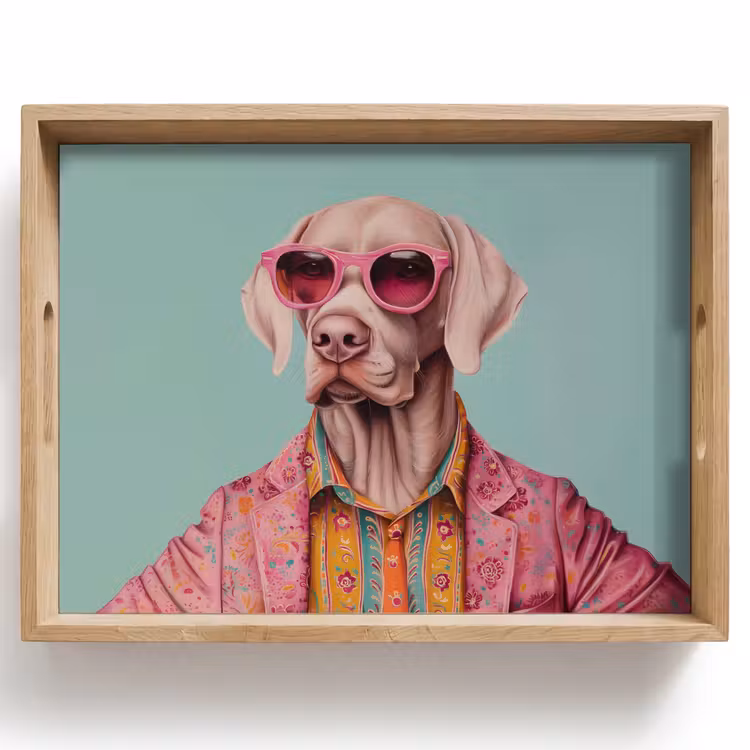 Tray - Dog - Shirt - Flowers - Glasses — 1