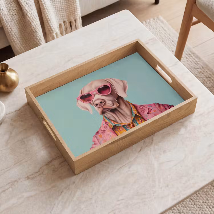 Tray - Dog - Shirt - Flowers - Glasses — 2