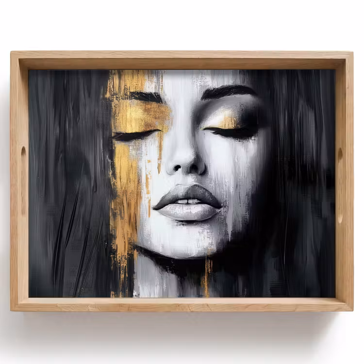 Tray - Face - Woman - Brush strokes - Abstract — 1