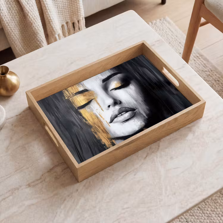 Tray - Face - Woman - Brush strokes - Abstract — 2