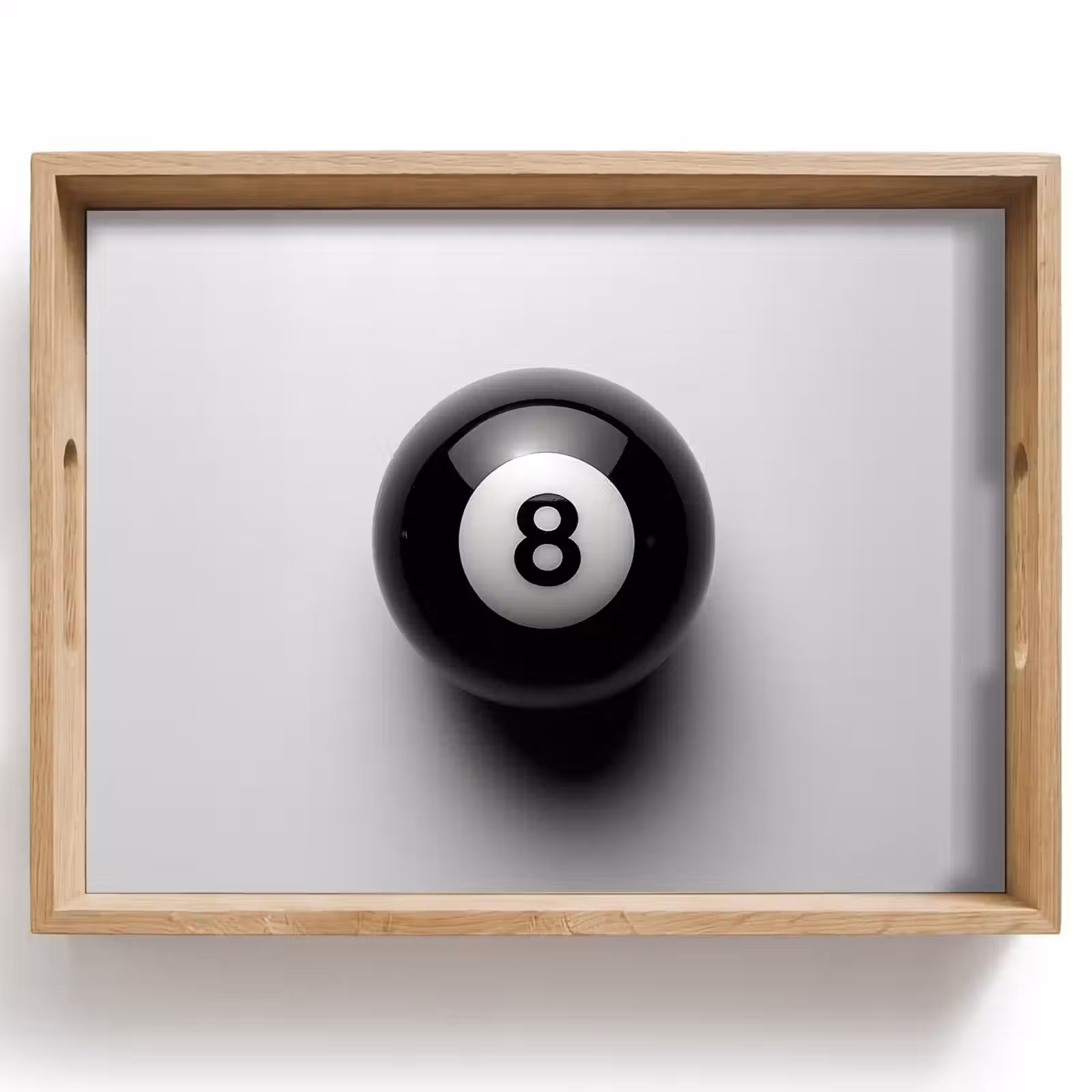 Tray - Billiard ball - Number - Eight - White — 1