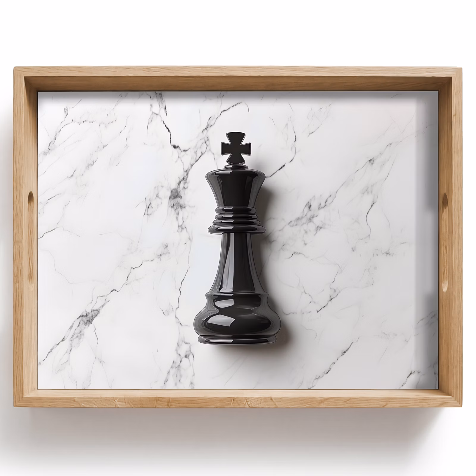 Tray - Chess piece - King - Black - Marble — 1