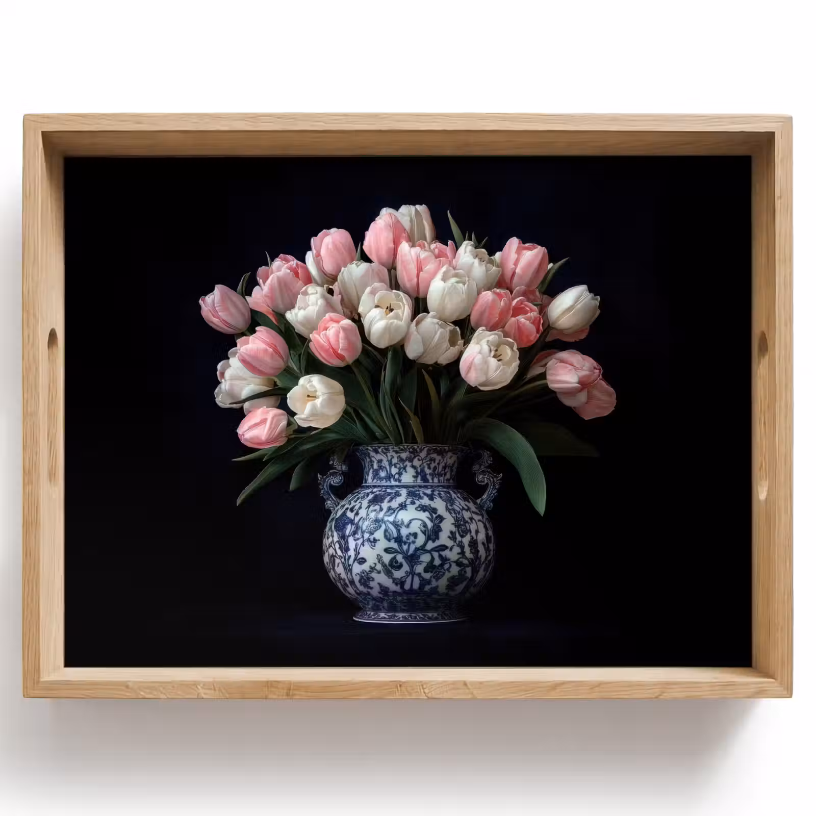 Tray - Flowers - Pink - Tulips - Vase — 1
